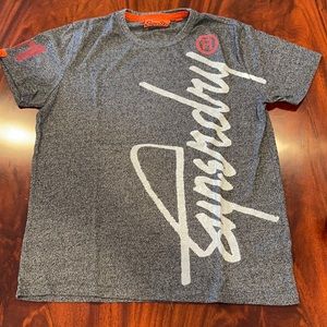 VINTAGE SUPERDRY TEE. SIZE XL. COLOR GREY.
